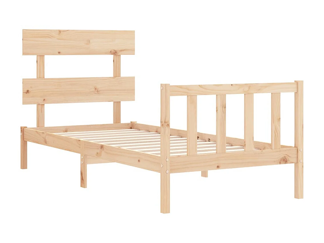 Lit-90x200 cm avec tête de lit bois massif EGGB80310