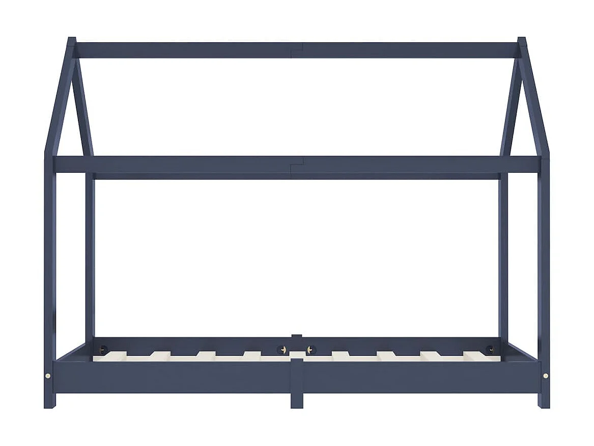 Lit-70x140 cm d'enfant Gris Bois de pin massif EGGB92269