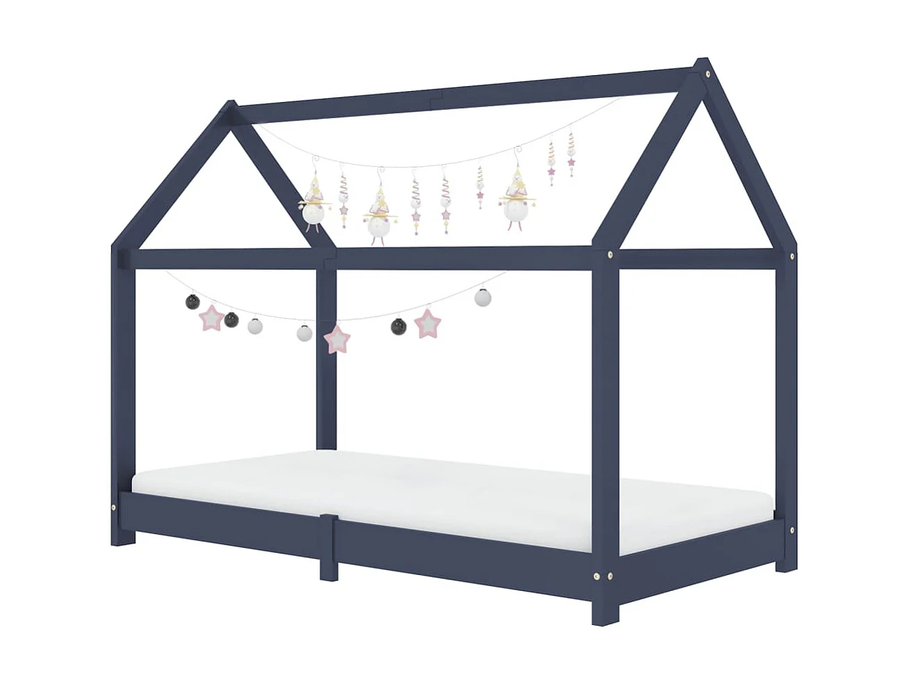 Cama para crianças 70x140 cm pinho maciço cinzento PT621840