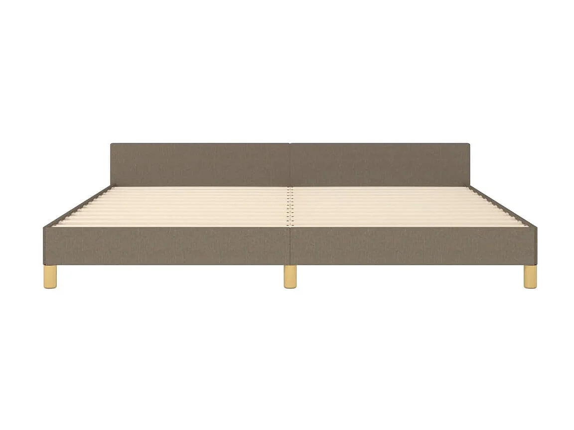 Lit-200x200 cm avec tête de lit Taupe Tissu EGGB14483