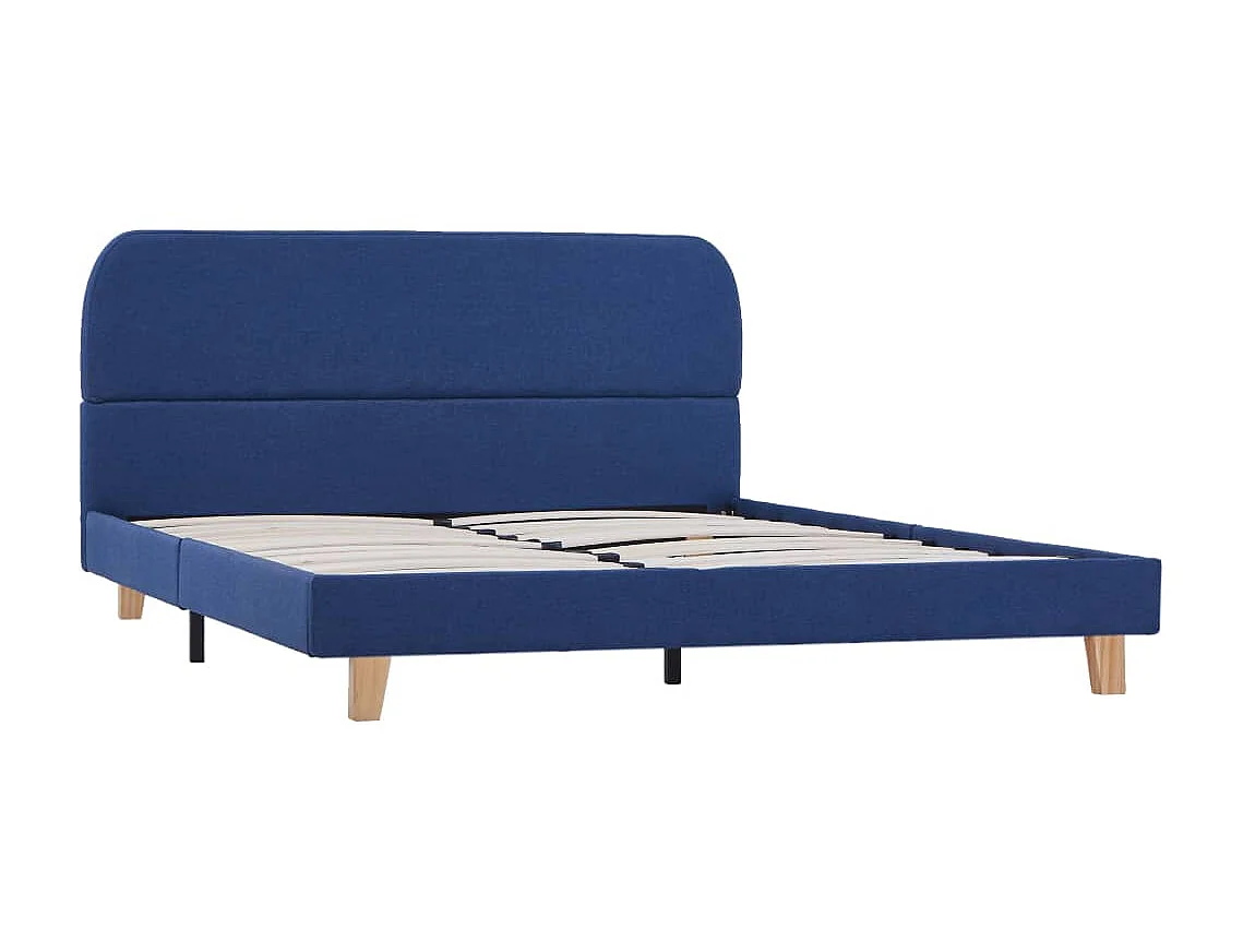 Cama 140x200 cm de tela azul ES17541