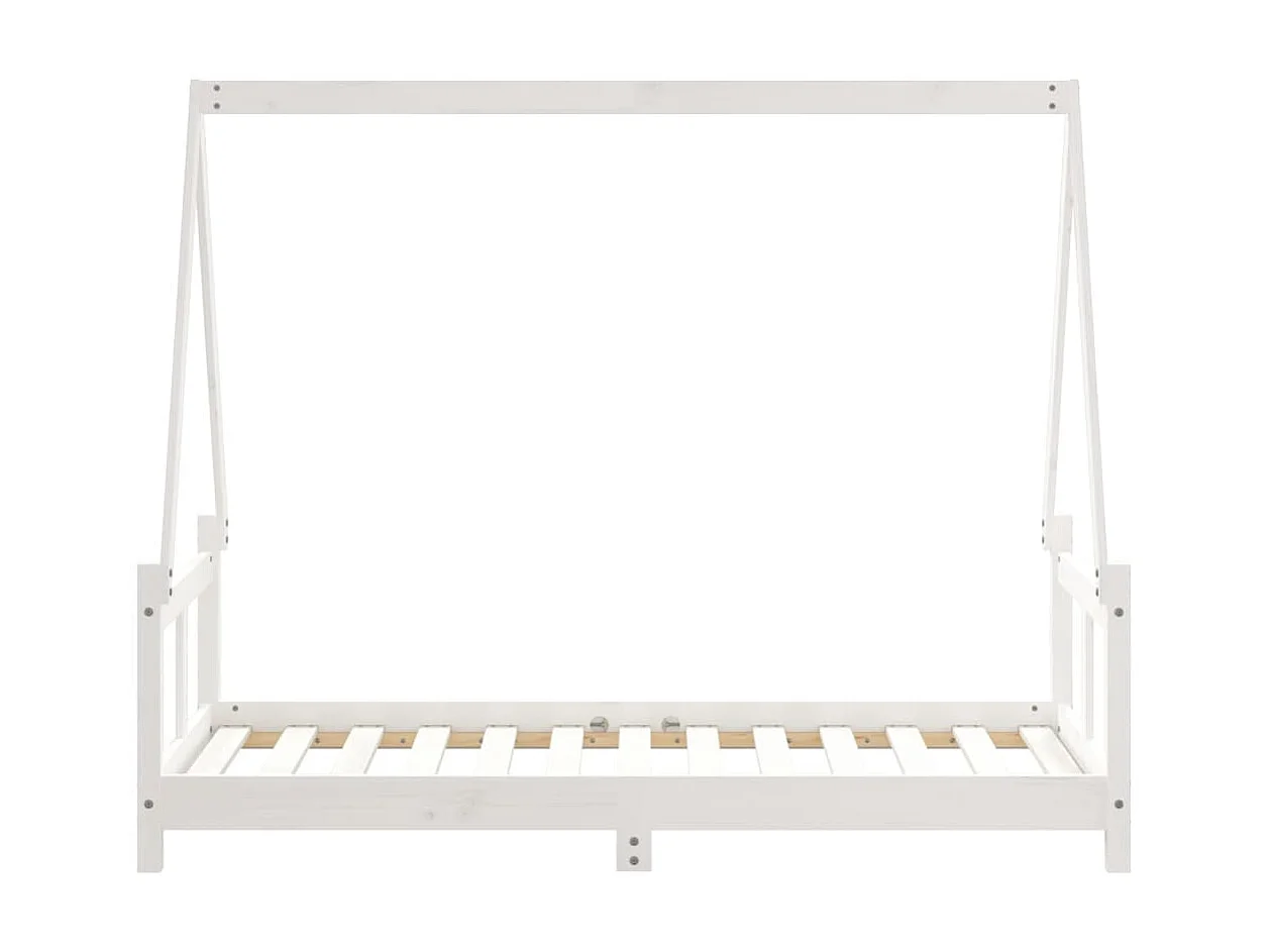 Cama infantil 80x160 cm pinho maciço branco PT361954