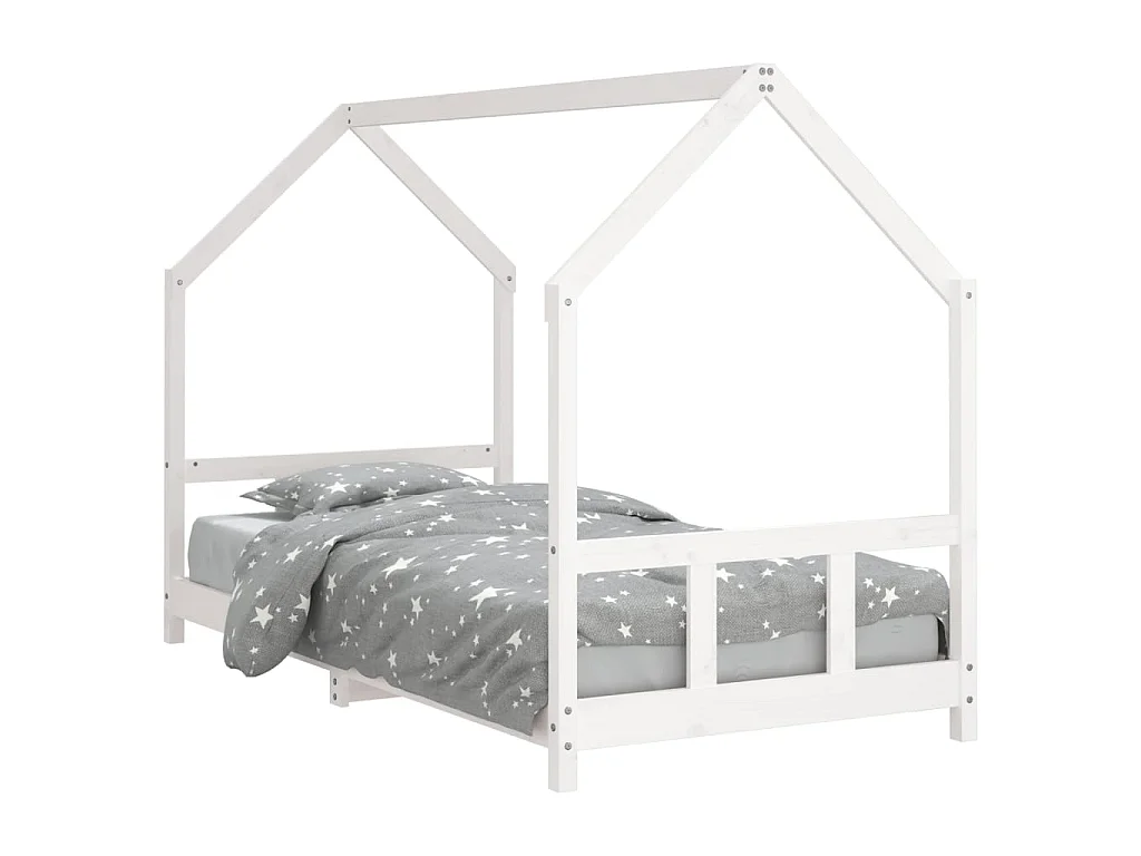 Cama infantil 90x190 cm pinho maciço branco PT214720