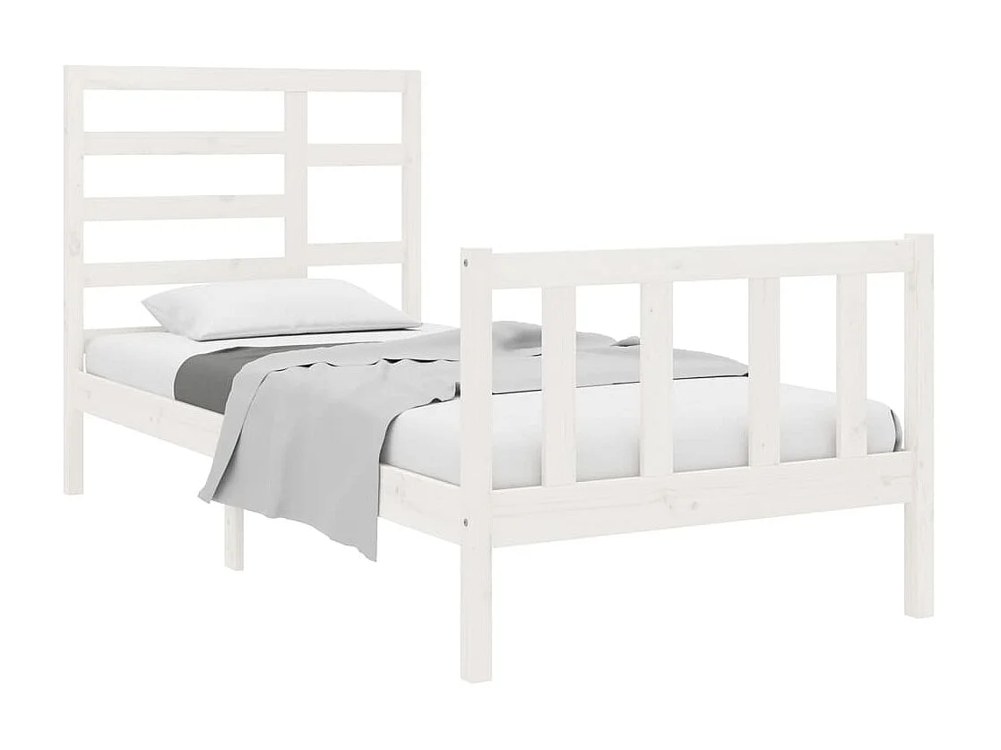 Lit-90x190 cm Blanc Bois massif Simple EGGB99965