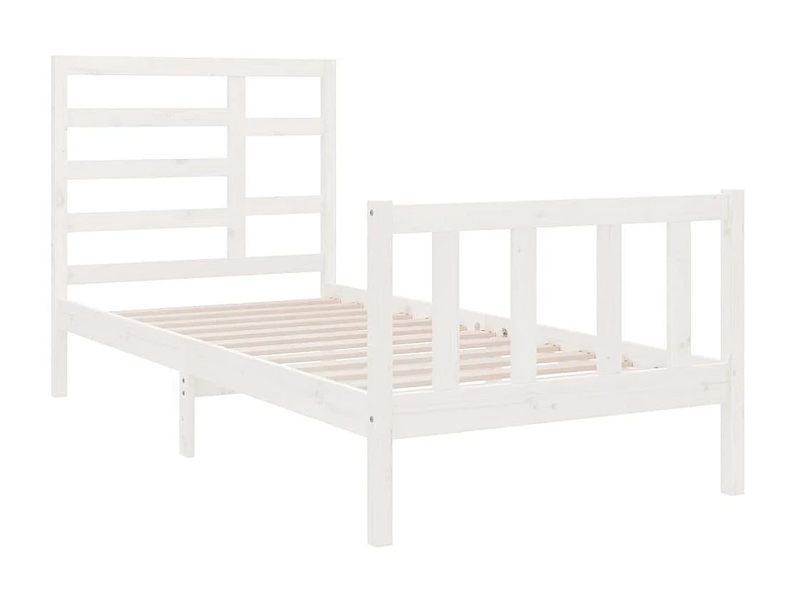 Lit-90x190 cm Blanc Bois massif Simple EGGB99965