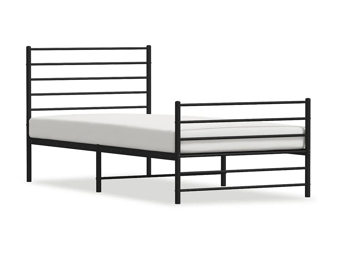 Bedframe met hoofd- en voeteneinde metaal zwart 100x190 cm NL86993