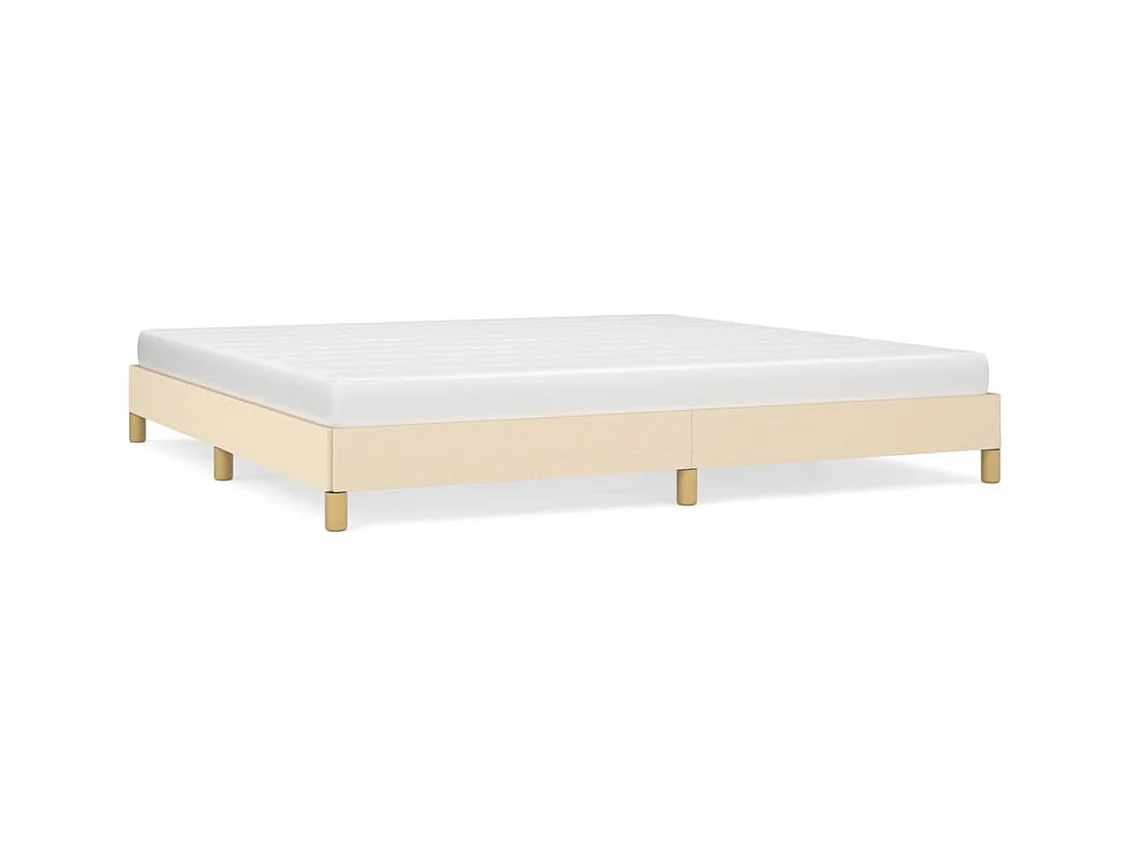 Cama 200x200 cm de tela color crema ES70431