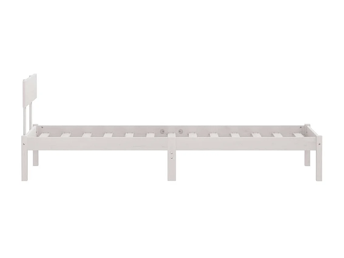 Lit-90x190 cm Blanc Bois de pin massif UK simple EGGB93057