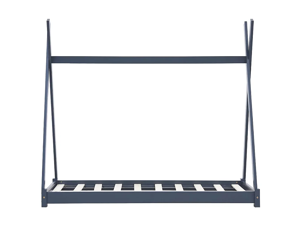 Lit-90x200 cm d'enfant Gris Bois de pin massif EGGB89351