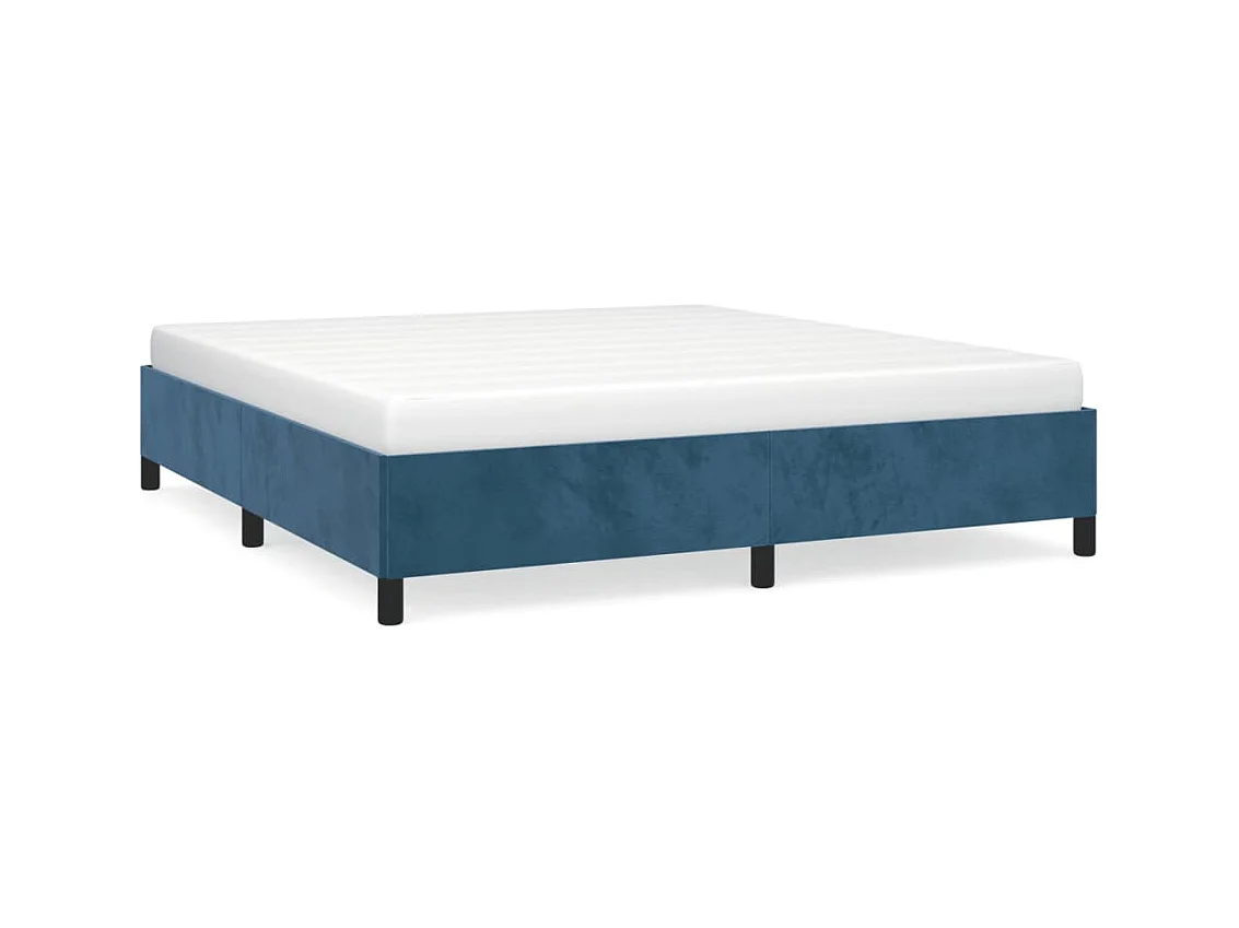 Lit-160x200 cm Bleu foncé Velours EGGB64365