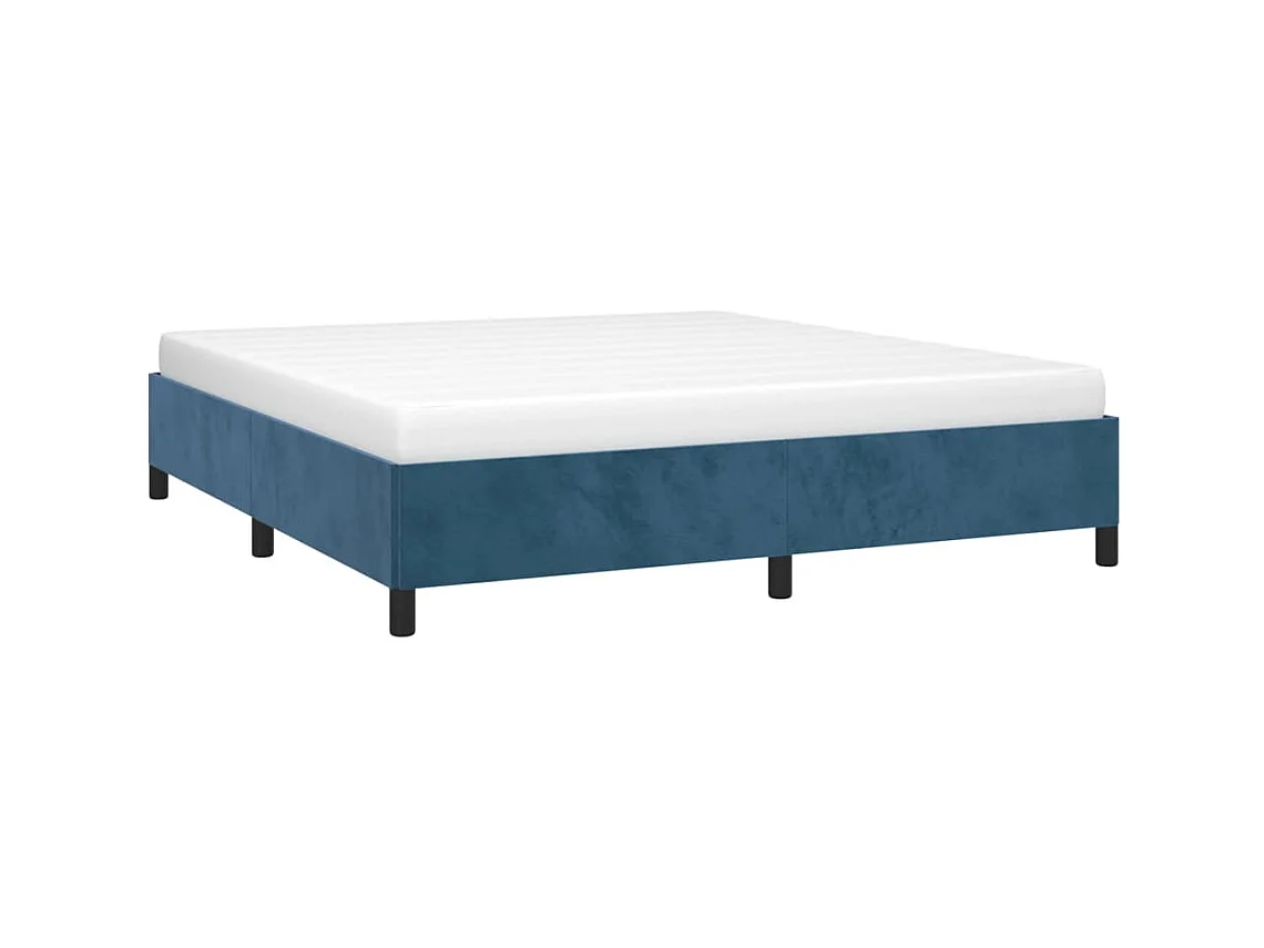 Lit-160x200 cm Bleu foncé Velours EGGB64365