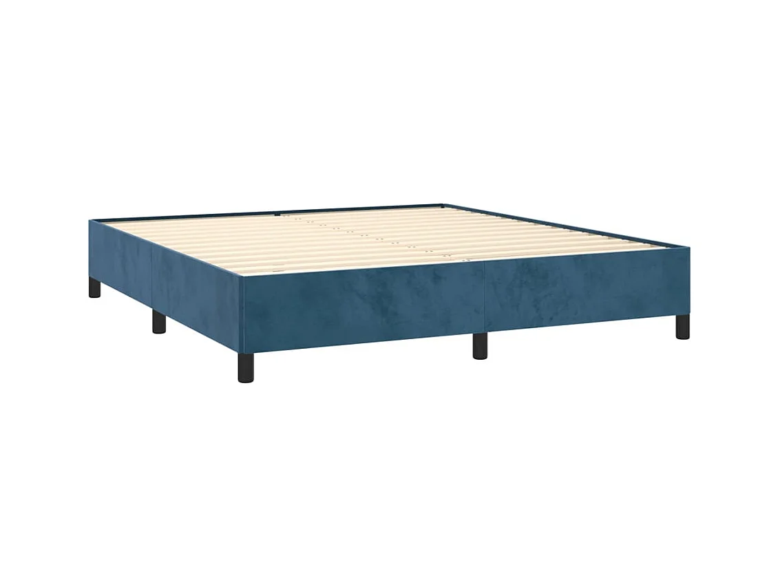 Lit-160x200 cm Bleu foncé Velours EGGB64365