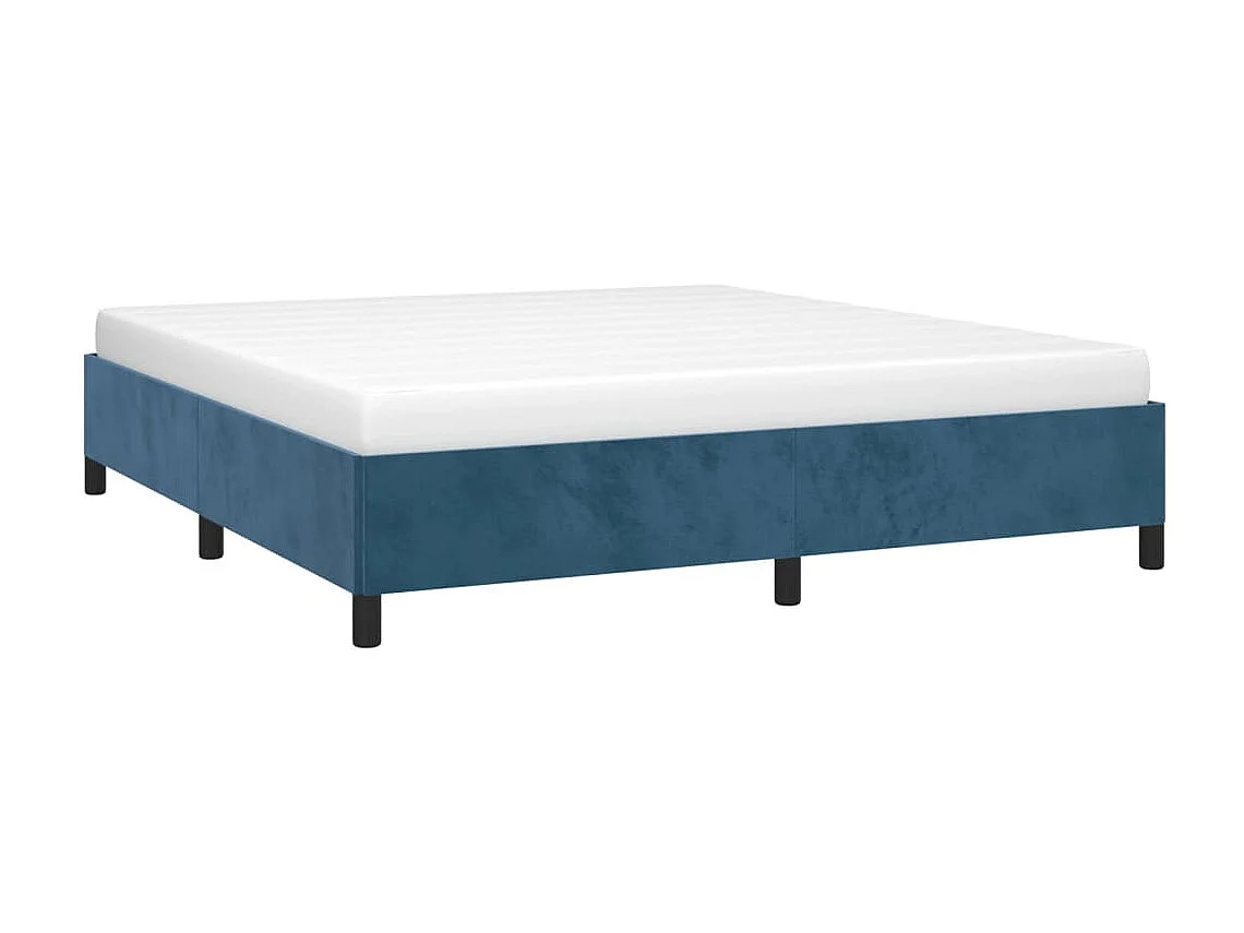 Cama 160x200 cm de terciopelo azul ES67063