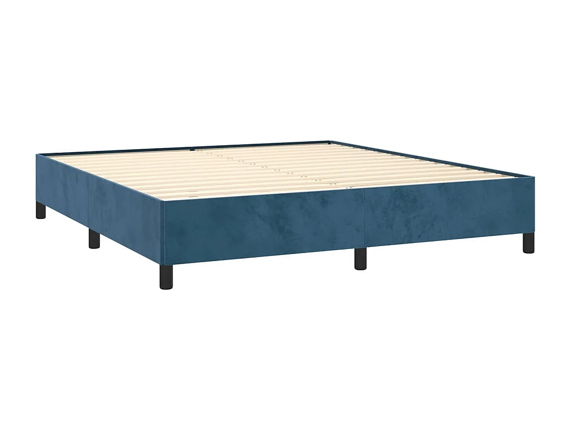 Cama 160x200 cm de terciopelo azul ES67063