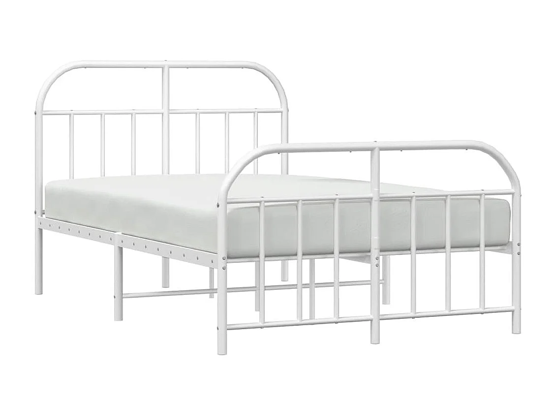 Bedframe met hoofd- en voeteneinde metaal wit 120x200 cm NL55501