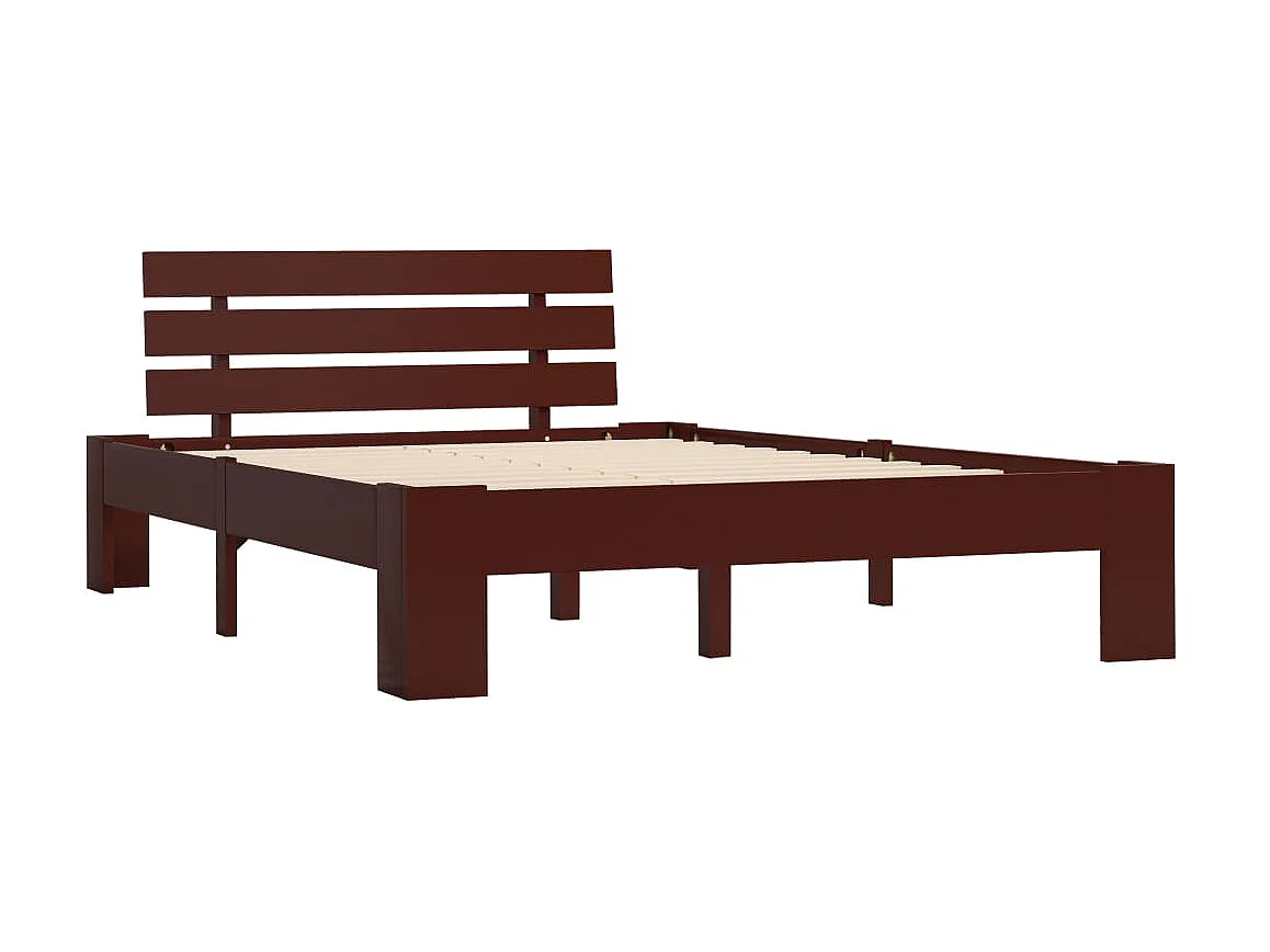 Bedframe massief grenenhout donkerbruin 120x200 cm NL75653