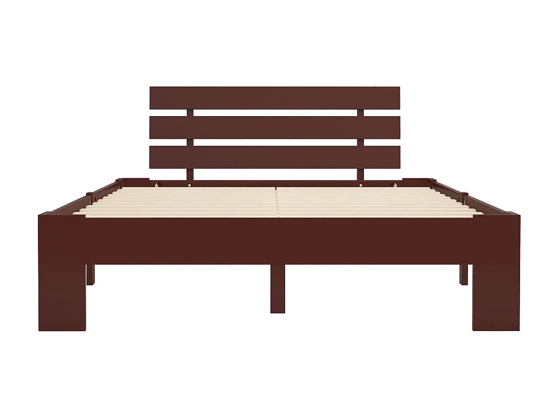 Bedframe massief grenenhout donkerbruin 120x200 cm NL75653