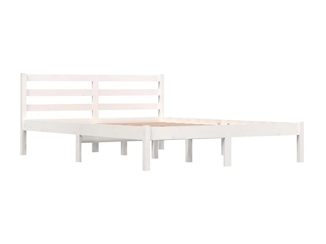 Lit-120x190 cm Bois de pin massif Blanc petit double EGGB27123