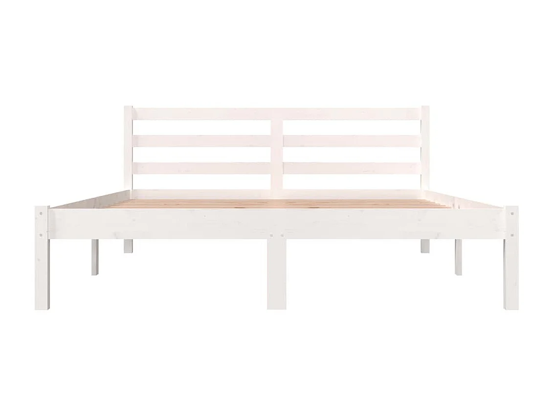 Lit-120x190 cm Bois de pin massif Blanc petit double EGGB27123