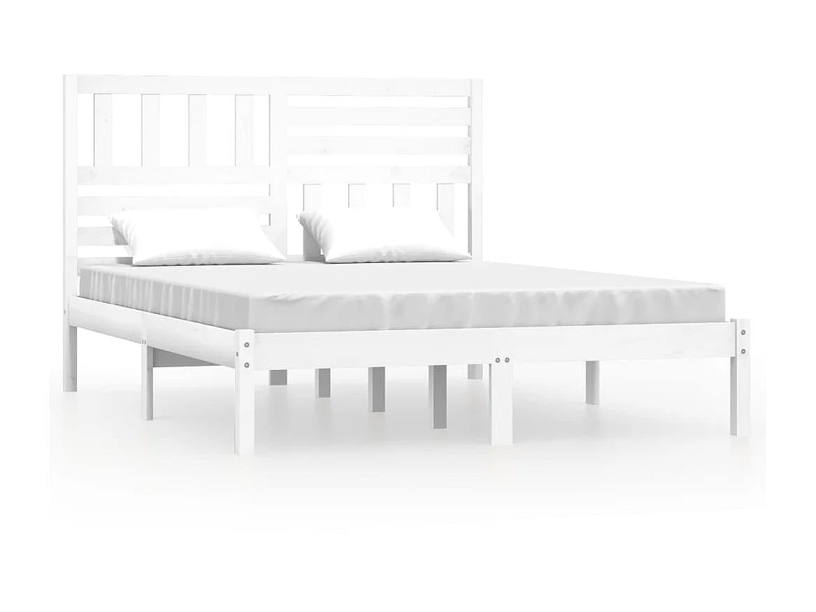 Cama 140x190 cm madeira de pinho maciça branco PT924161
