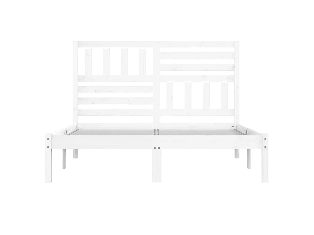 Cama 140x190 cm madeira de pinho maciça branco PT924161