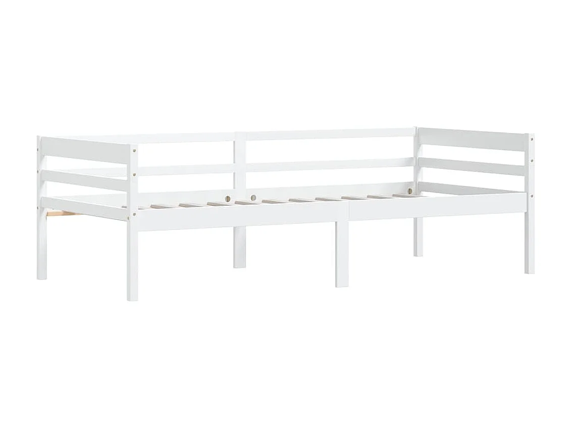 Cama em pinho maciço 90x200 cm branco PT530159
