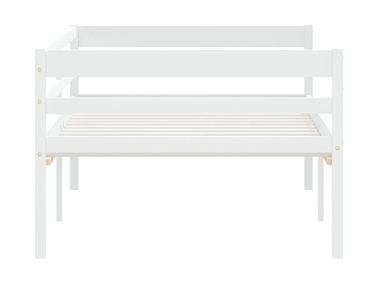 Cama em pinho maciço 90x200 cm branco PT530159