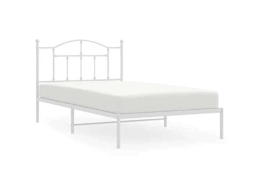 Bedframe met hoofdbord metaal wit 107x203 cm NL90371