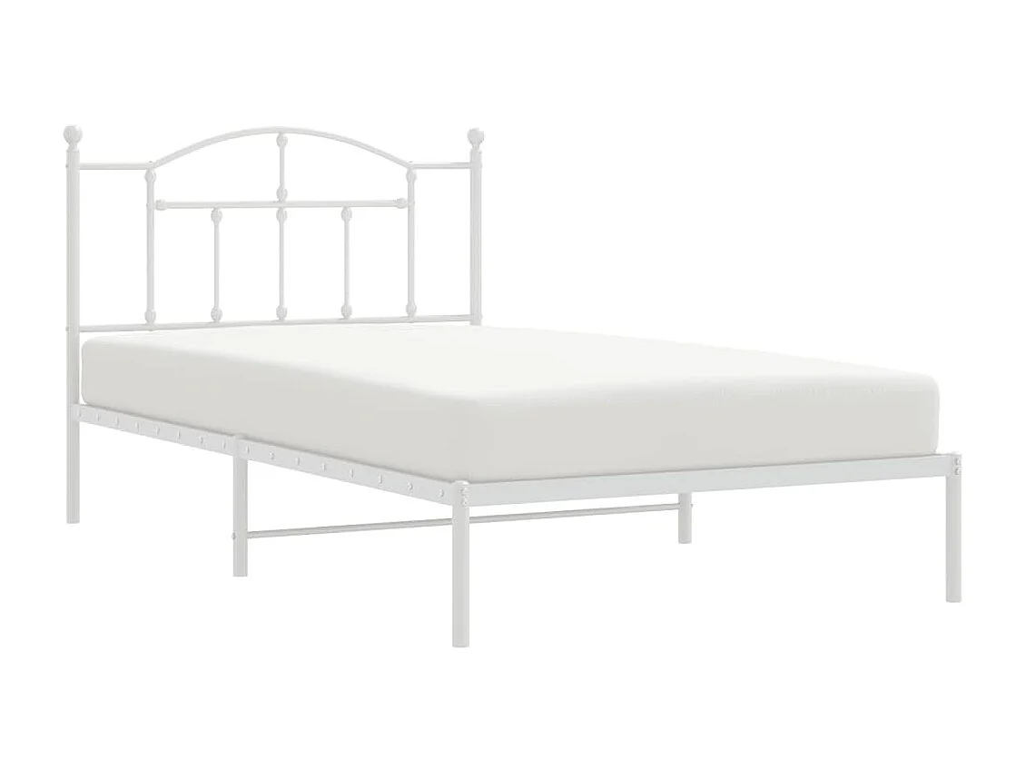 Bedframe met hoofdbord metaal wit 107x203 cm NL90371