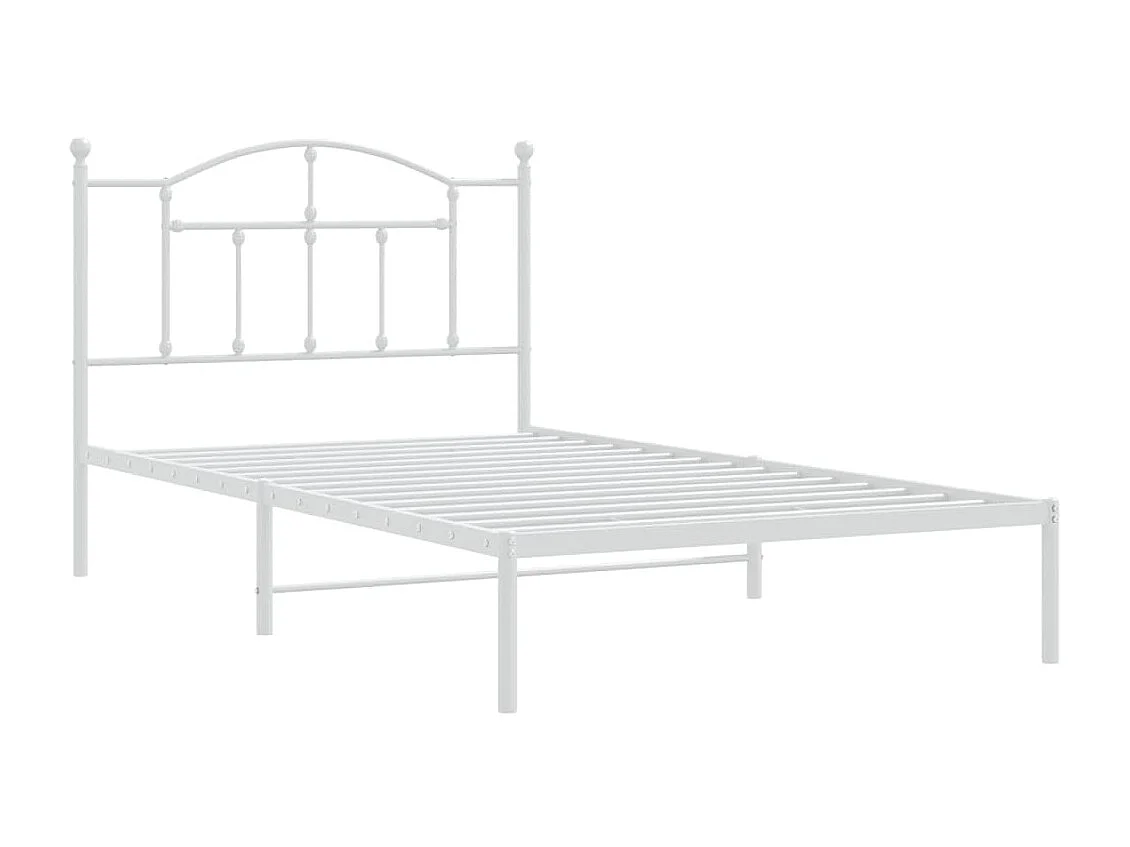 Lit-107x203 cm métal avec tête de lit blanc EGGB53932