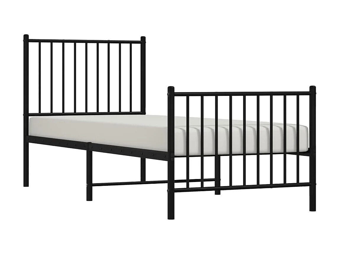 Cama com cabeceira e pés 80x200 cm metal preto PT778134