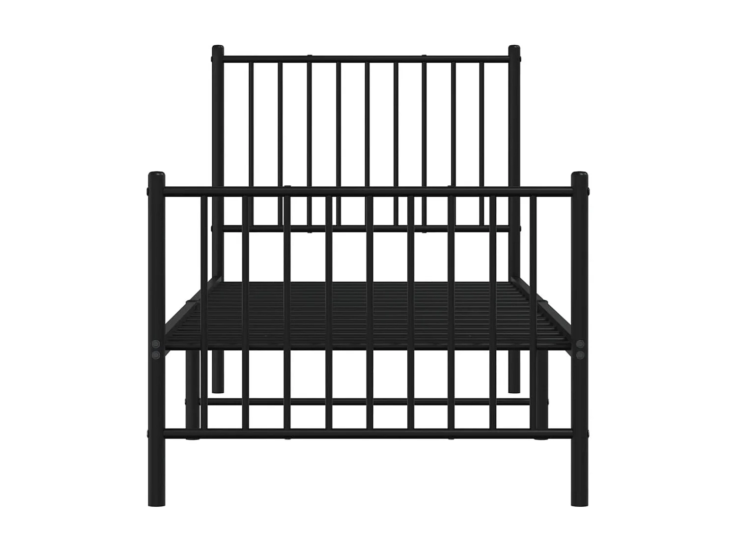 Cama 80x200 cm con cabecero y estribo metal negro ES87667