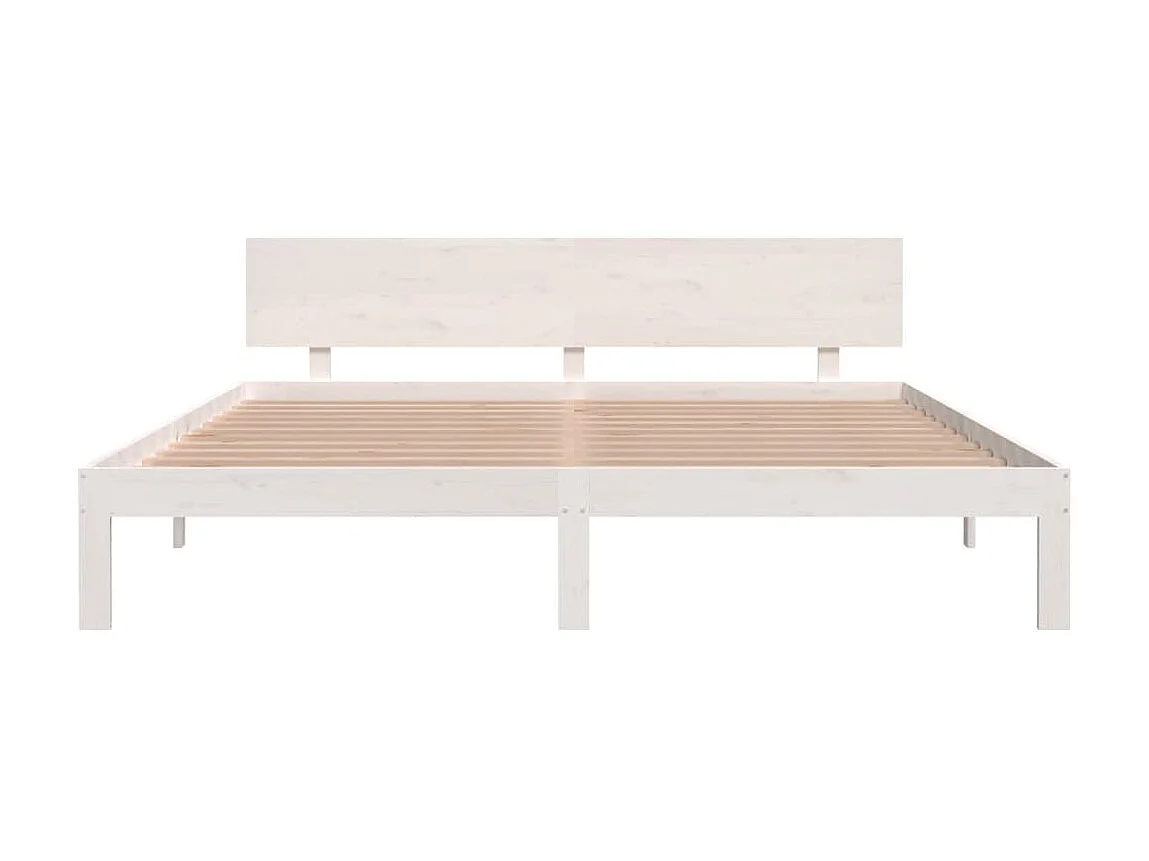 Lit-180x200 cm blanc bois massif super king EGGB20385