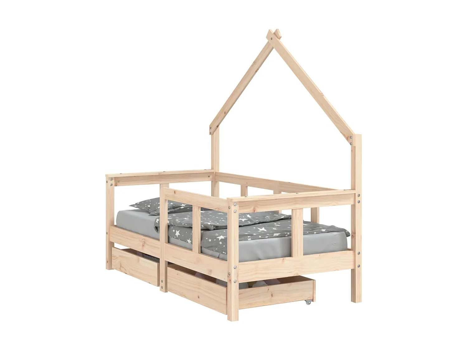 Lit-70x140 cm enfant avec tiroirs bois de pin massif EGGB64483