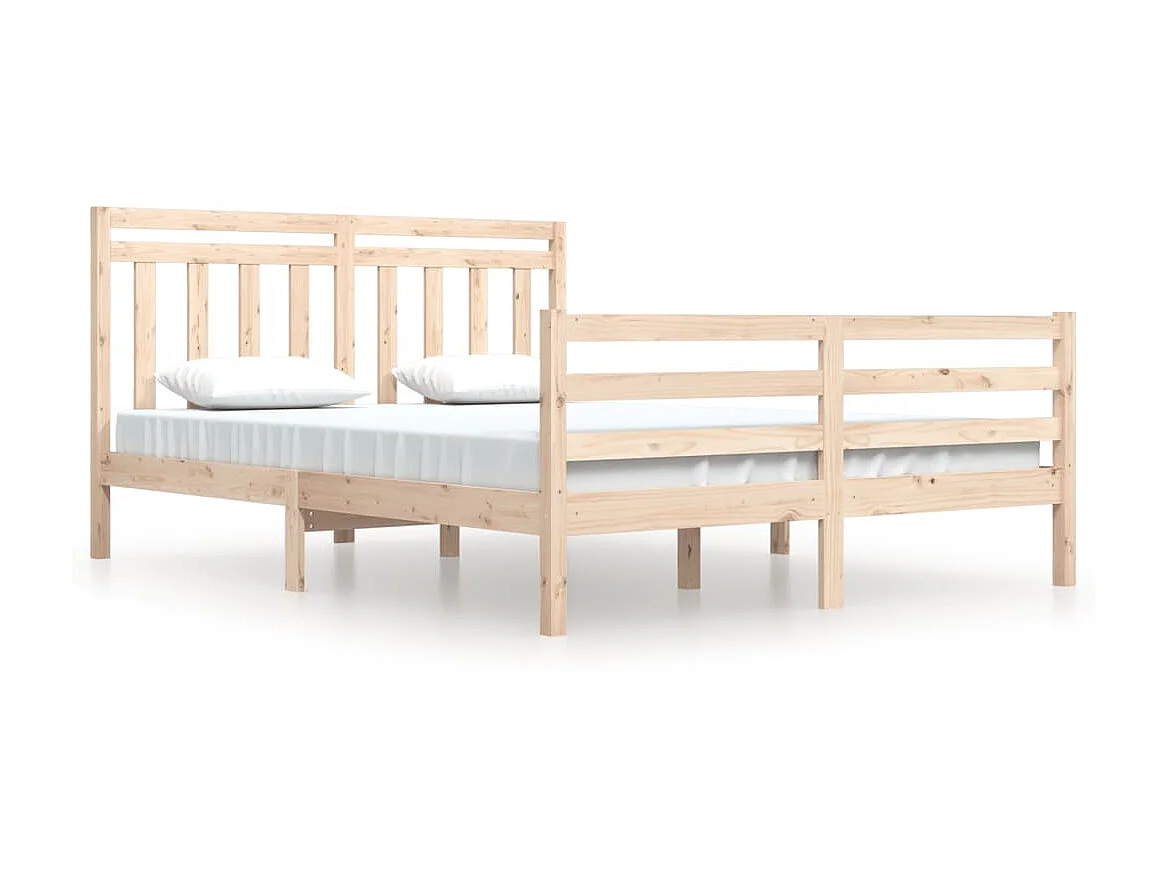 Lit-160x200 cm Bois massif EGGB16569