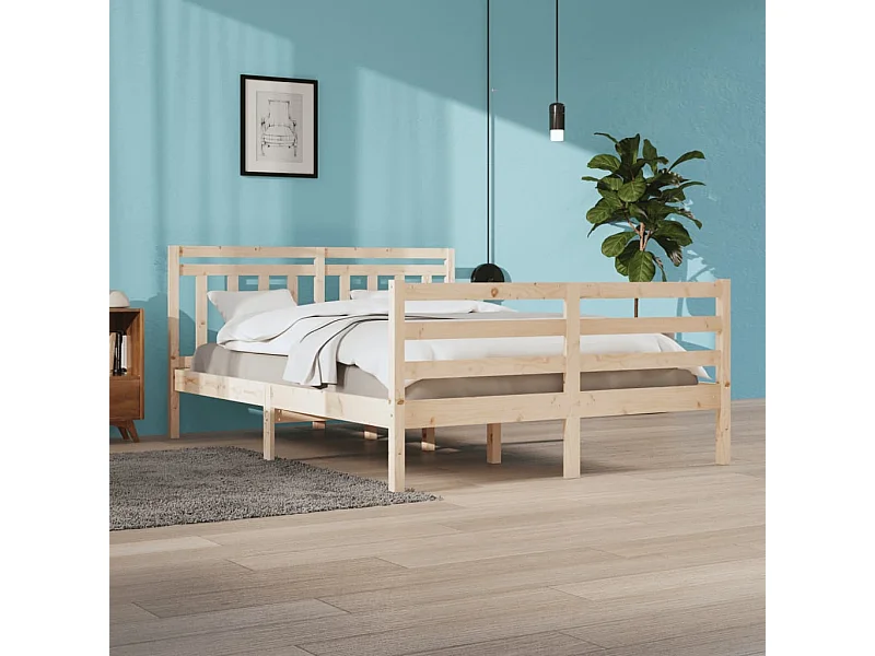 Lit-160x200 cm Bois massif EGGB16569