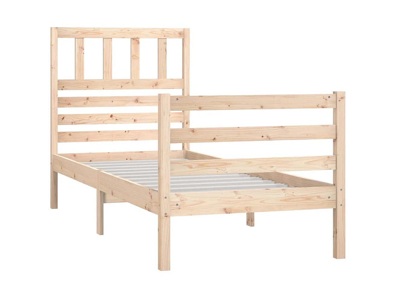 Cama pequena solteiro 75x190 cm madeira maciça PT937409