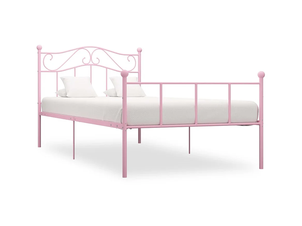 Lit-90x200 cm Rose Métal EGGB35071