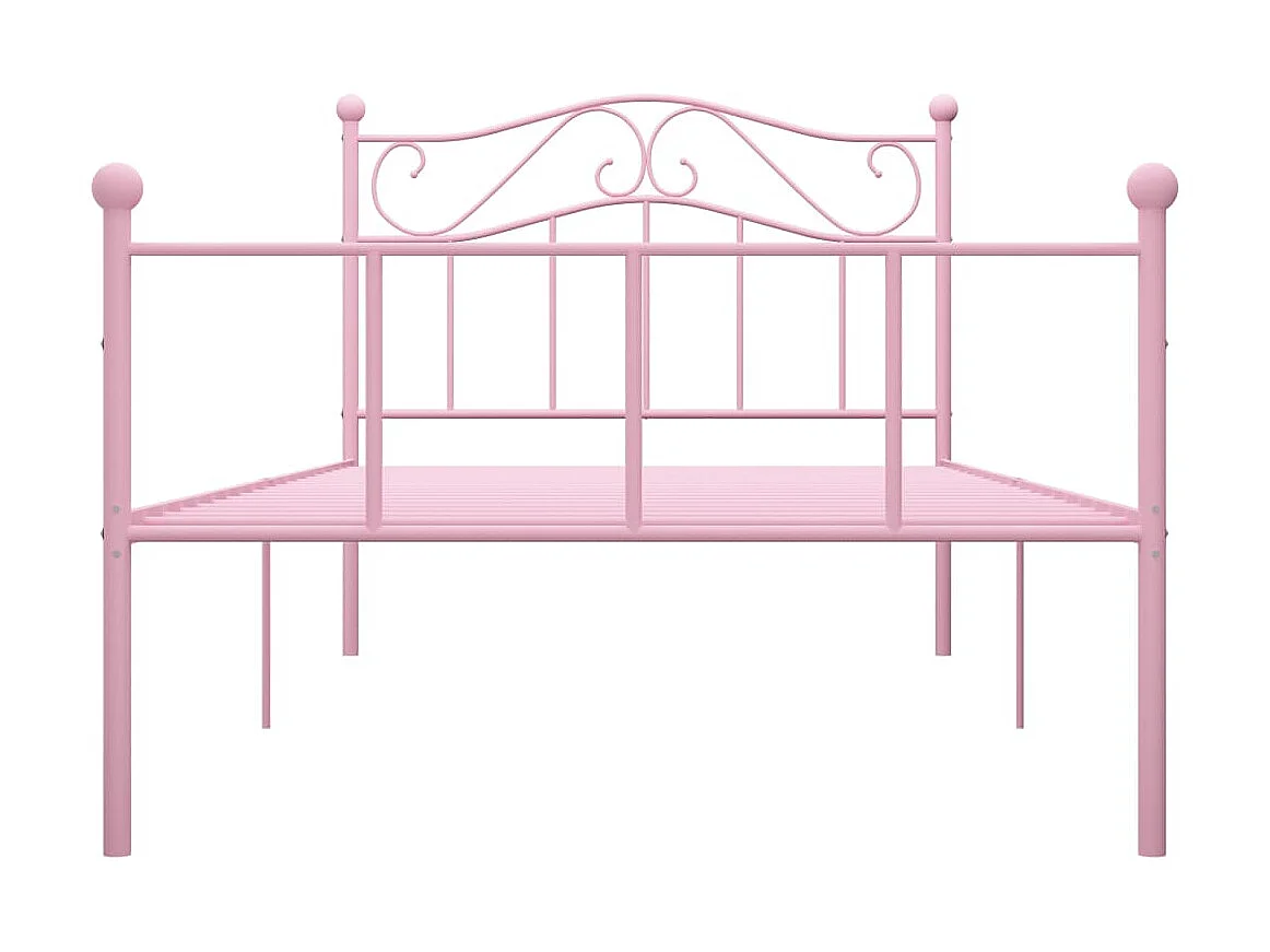 Lit-90x200 cm Rose Métal EGGB35071