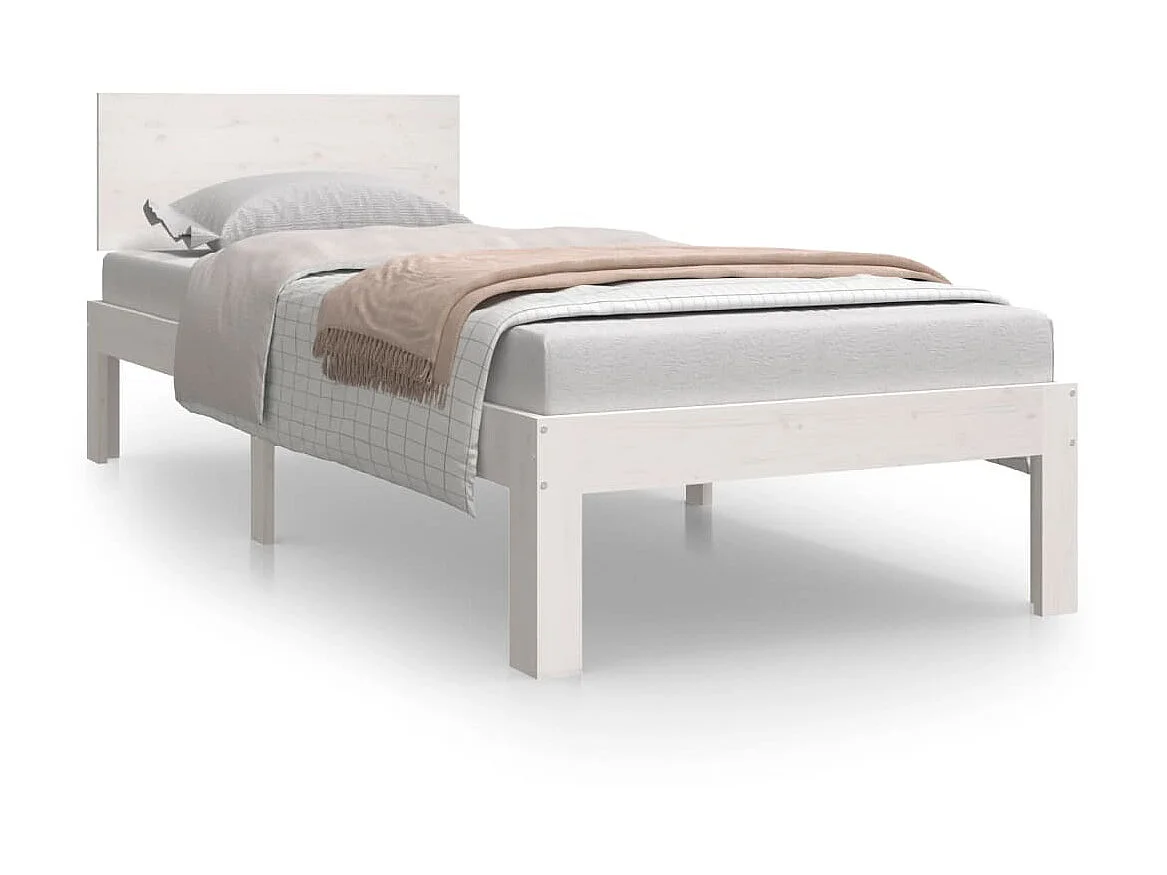 Lit-2FT6 Small Single Blanc Bois massif Petit simple EGGB55893