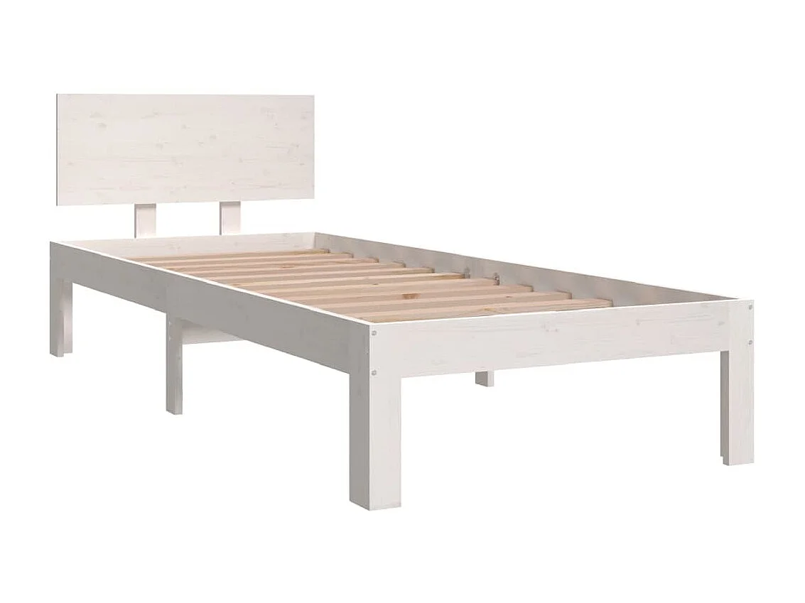 Lit-2FT6 Small Single Blanc Bois massif Petit simple EGGB55893