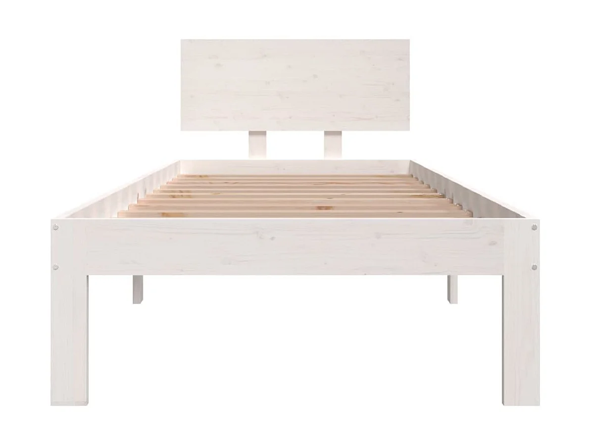 Lit-2FT6 Small Single Blanc Bois massif Petit simple EGGB55893