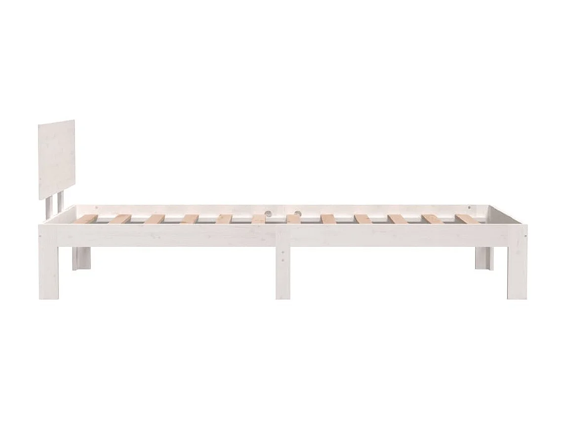 Lit-2FT6 Small Single Blanc Bois massif Petit simple EGGB55893