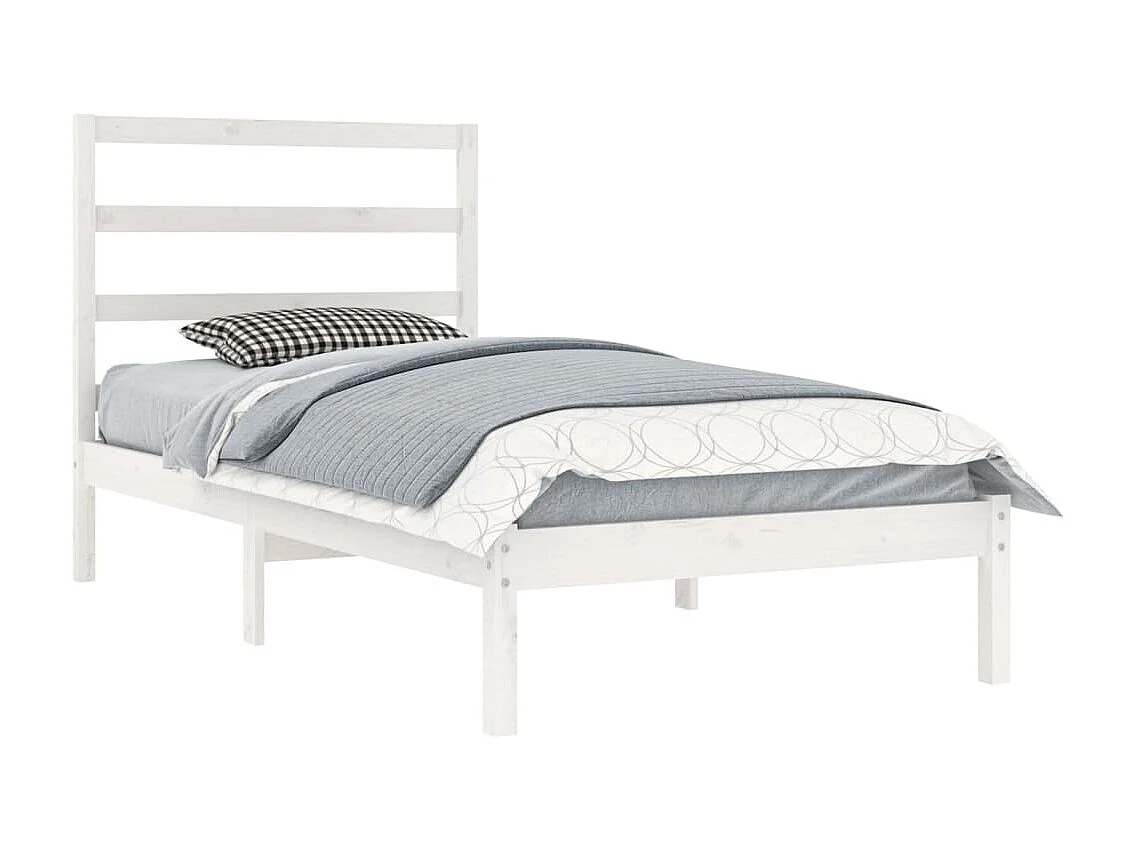 Lit-90x200 cm Blanc Bois de pin massif EGGB18213