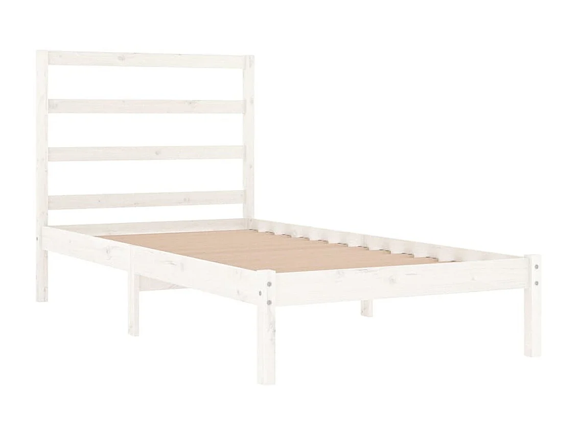 Lit-90x200 cm Blanc Bois de pin massif EGGB18213