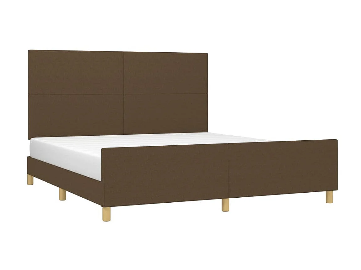 Lit-160x200 cm avec tête de lit Marron foncé Tissu EGGB86585