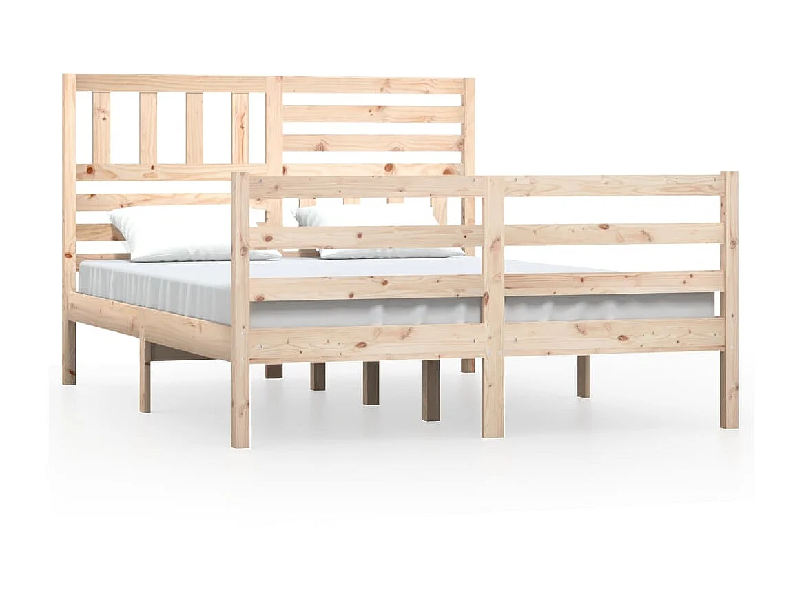 Lit-135x190 cm Bois massif Double EGGB60972