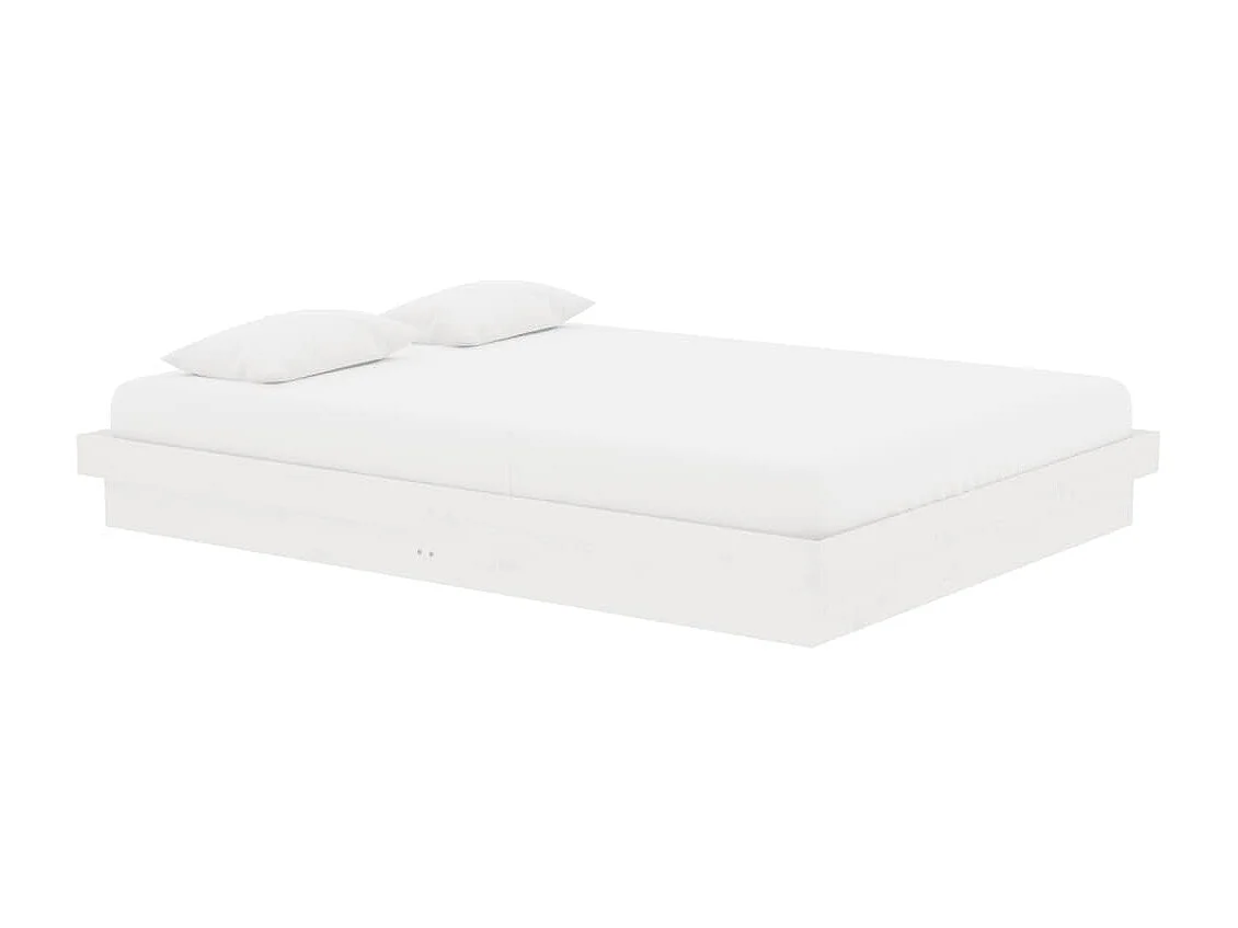 Lit-140x190 cm blanc bois massif EGGB83260