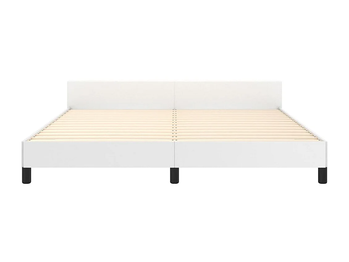 Lit-180x200 cm avec tête de lit Blanc Similicuir EGGB45760