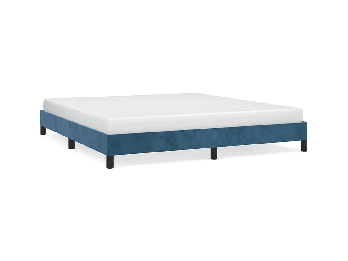 Cama 160x200 cm de terciopelo azul ES90328
